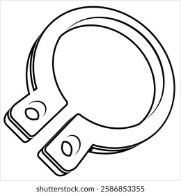 Retaining Ring Icon, Metal Fastener Icon Vector Art Illustration