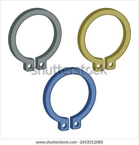 Retaining Ring Icon, Metal Fastener Icon Vector Art Illustration
