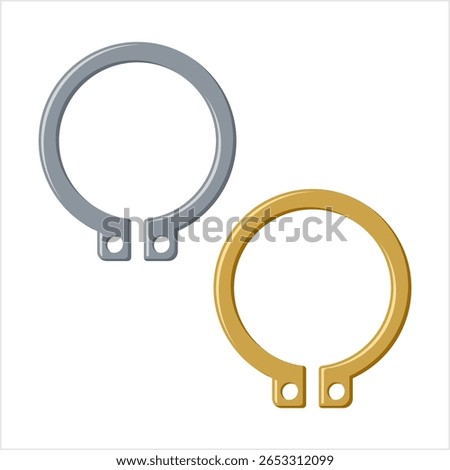 Retaining Ring Icon, Metal Fastener Icon Vector Art Illustration