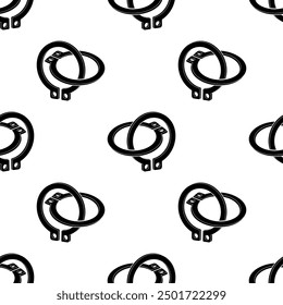 Retaining Ring Icon Seamless Pattern, Metal Fastener Icon Vector Art Illustration