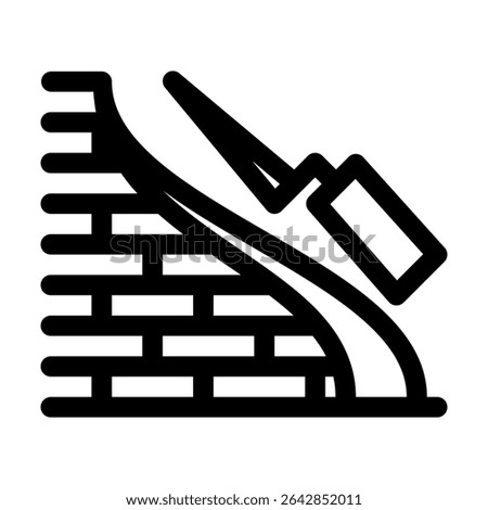 Retaining wall icon style line icon