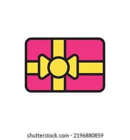 Retangular Gift Icon Vector Illustration