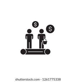 Retargeting black vector concept icon. Retargeting flat illustration, sign
