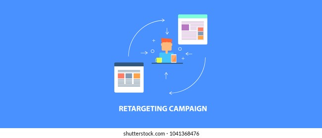 Re-targeting campaign - audience targeting - business re-marketing flat vector conceptual banner