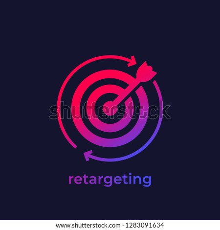 retargeting, digital marketing vector icon