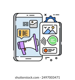 Retargeting Filled Color Icon, Vector illustration