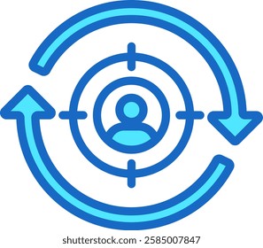 Retargeting Icon Blue Color Vector Illustration