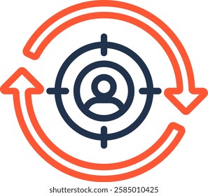 Retargeting Icon Color Line Vector Illustration