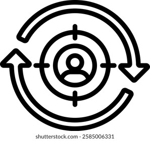 Retargeting Icon Outline Vector Illustration