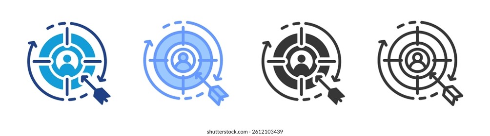 Retargeting icon set multiple style collection