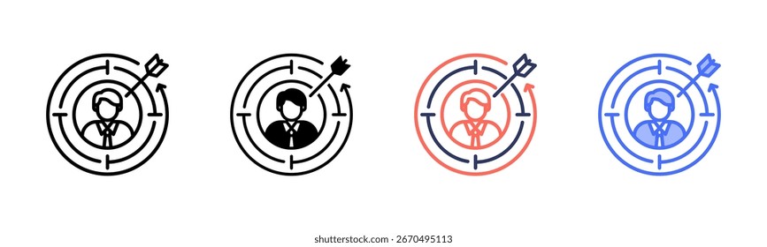 Retargeting icon set multiple style collection