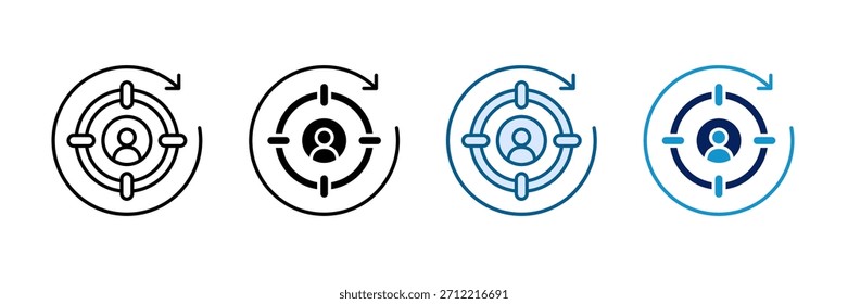 Conjunto de iconos de retargeting Colección de estilos múltiples