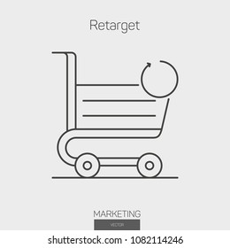 Retargeting line icon