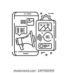 Icono de esquema de reorientación, Ilustración vectorial