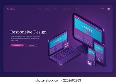 Retargeting or remarketing ad isometric landing page, advertising business methodology attract customers by creating valuable content and analysis. Digital devices with ad page, 3d vector web banner