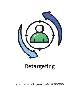 Retargeting vector Filled outline doodle Design illustration. Symbol on White background EPS 10 File 