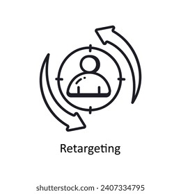 Retargeting Vektorgrafik Doodle Design Illustration. Symbol auf weißem Hintergrund EPS10-Datei 