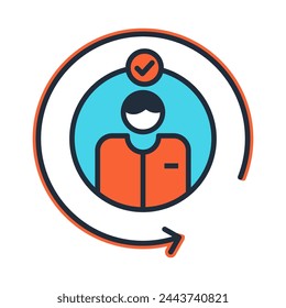 Retention Customer Icon Vektor Illustration Bild auf weißem Hintergrund kann für den Verkauf verwendet werden