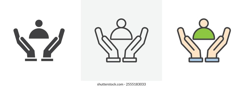 Retention icon collection in black and colored style.