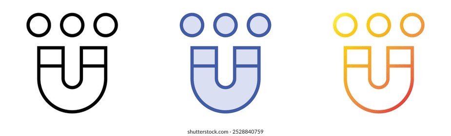 icono de retención. Lineal, relleno azul y diseño de estilo degradado aislado sobre fondo blanco