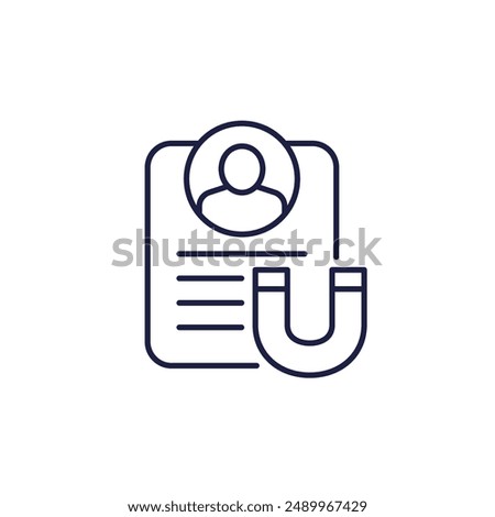 retention icon with a magnet in line style