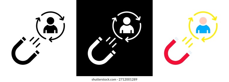 Conjunto de iconos de retención Ilustración vectorial de glifos