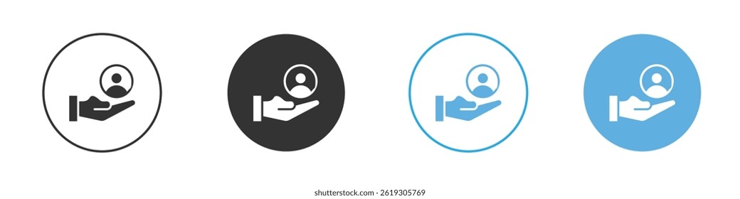 Ícone de retenção Vetor Gráfico definido