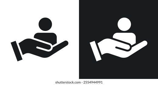 Retention icons in solid black and white colors