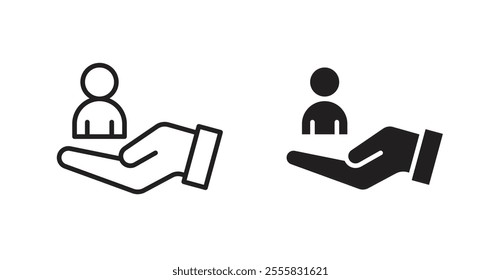 Retention outlined and solid icon vector collection.