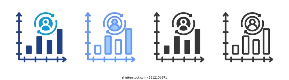 Retention Rate icon set multiple style collection