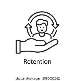 Retention vector Outline Icon Design illustration. Activities Symbol on White background EPS 10 File