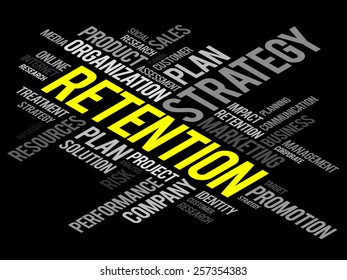 RETENTION word cloud, business concept