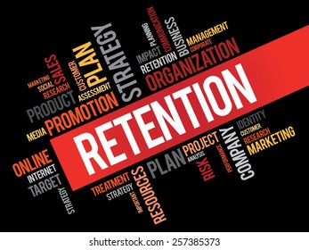RETENTION word cloud, business concept
