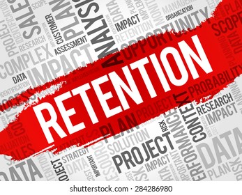 RETENTION word cloud, business concept