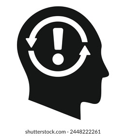 Rethink brain mind icon simple vector. Idea plan problem. Reason innovation