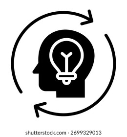 Rethink Icon Glyph Design Vector Illustration