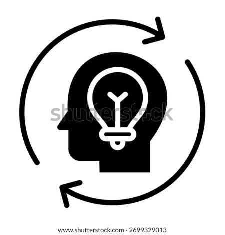Rethink Icon Glyph Design Vector Illustration