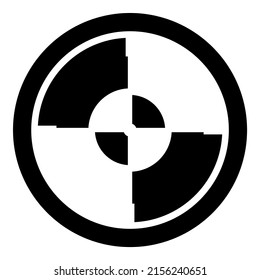 Reticle Abstract Disc Glyph Flat Icon Isolated On White Background
