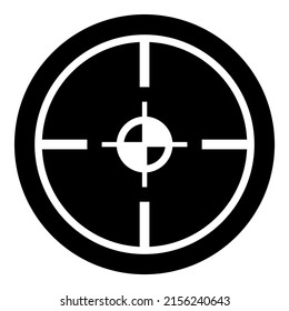 Reticle Scope Abstract Sight Glyph Flat Icon Isolated On White Background