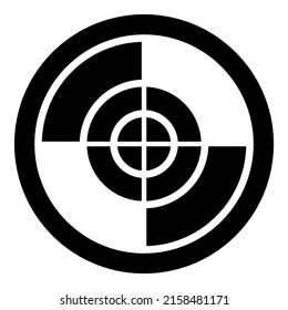 Reticle Scope Abstract Sight Glyph Flat Icon Isolated On White Background