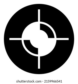 Reticle Scope Abstract Sight Glyph Flat Icon Isolated On White Background