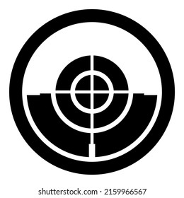 Reticle Scope Abstract Sight Glyph Flat Icon Isolated On White Background