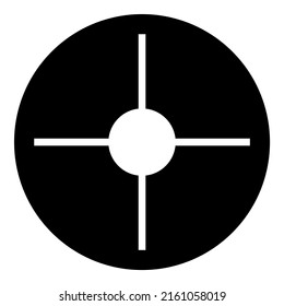 Reticle Scope Abstract Sight Glyph Flat Icon Isolated On White Background