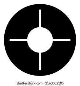 Reticle Scope Abstract Sight Glyph Flat Icon Isolated On White Background