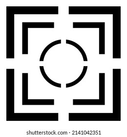 Alcance De Retacto Icono plano de visión óptica aislado en fondo blanco
