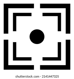 Alcance De Retacto Icono plano de visión óptica aislado en fondo blanco