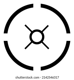 Reticle Scope Optical Sight Flat Icon Isolated On White Background