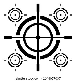 Reticle Scope Optical Sight Flat Icon Isolated On White Background