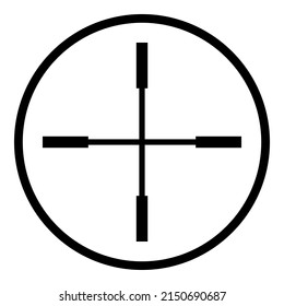 Alcance De Retacto Icono plano de visión óptica aislado en fondo blanco