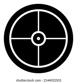 Reticle Scope Optical Sight Glyph Flat Icon Isolated On White Background